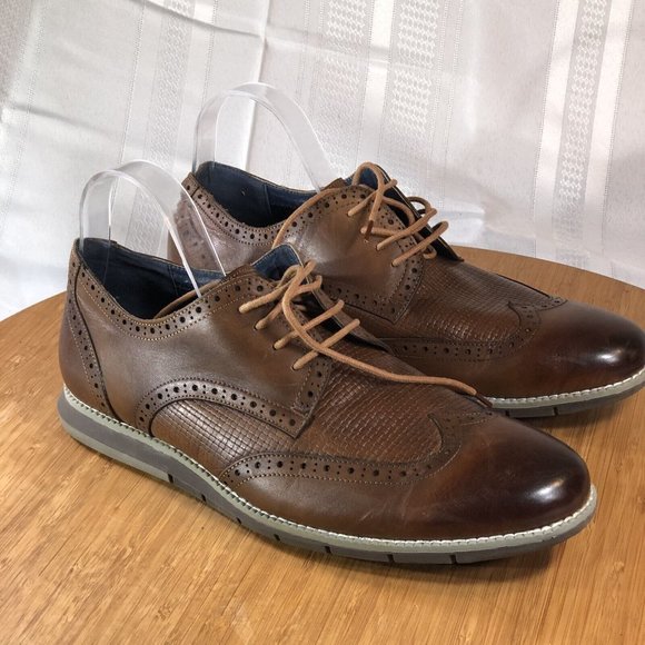 Vintage Foundry Co Men Size 12 Leather Shoes Oxford brown Classic Wing Tip 1005 main image 7